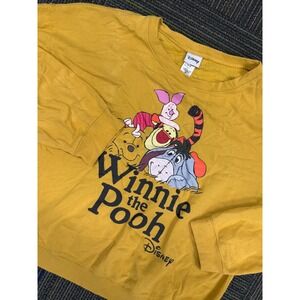 Disney Winnie the Pooh & Friends Graphic Print Yellow Pullover Sweatshirt XXL‎